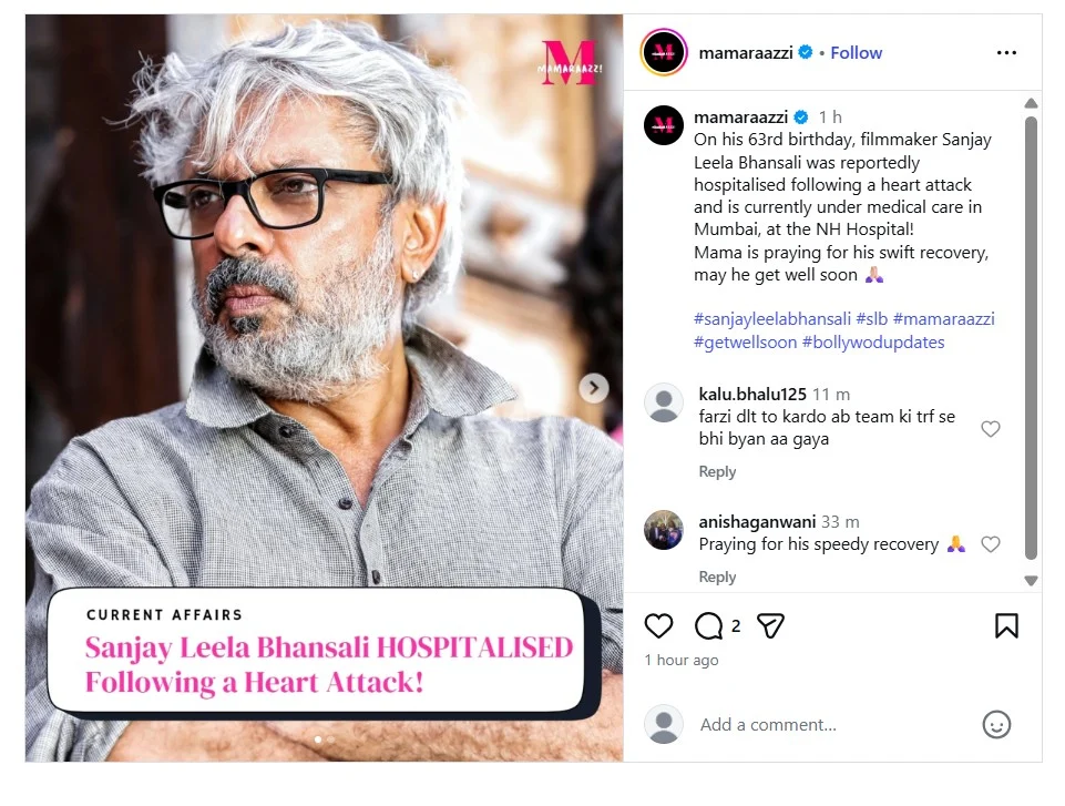 Sanjay Leela Bhansali hospitalised; team denies health rumours